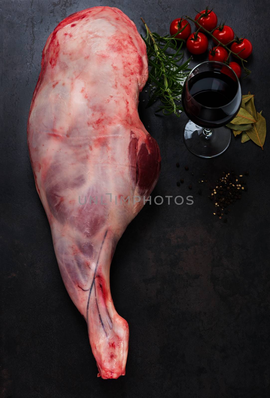 Raw lamb leg by Nanisimova