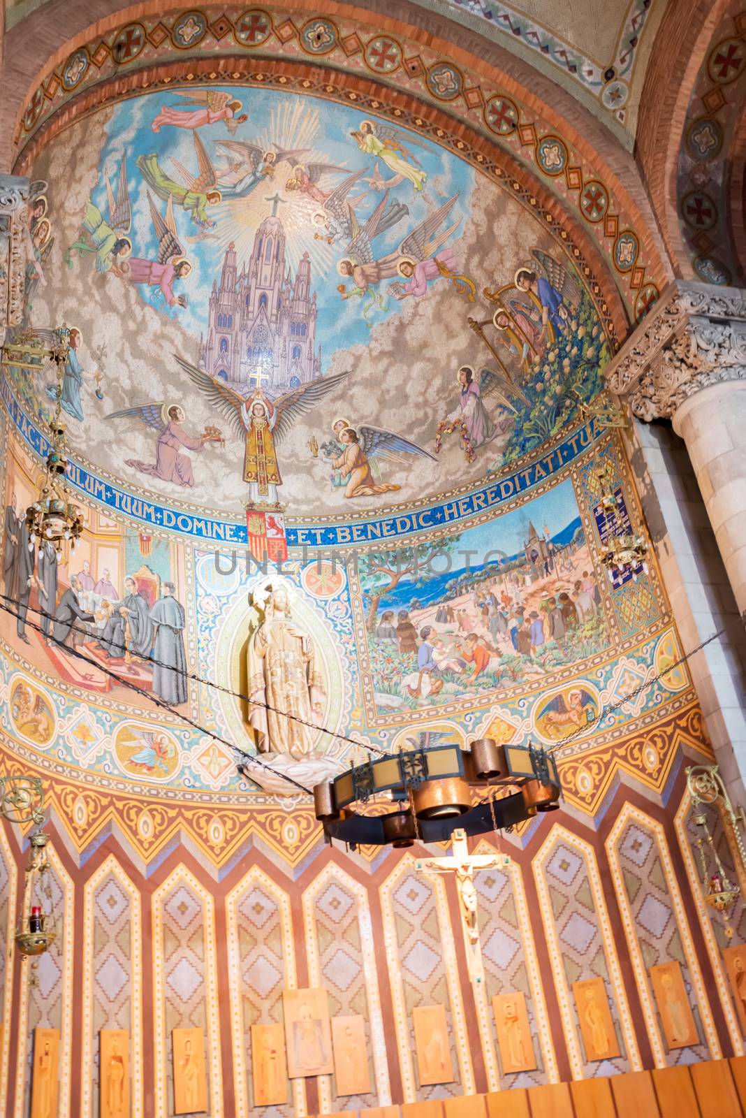Interior of Tibidabo church Expiatori del Sagrat Cor by Nanisimova