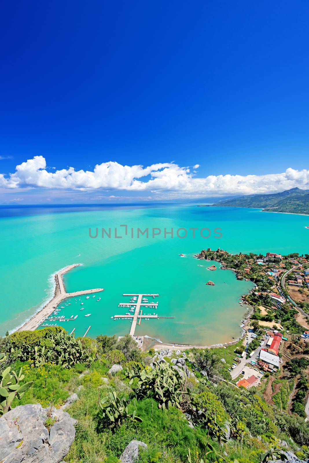 Aerial view on Cefalu, Sicily, Italy