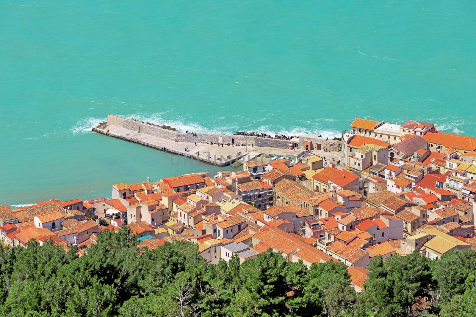 Aerial view on Cefalu, Sicily, Italy