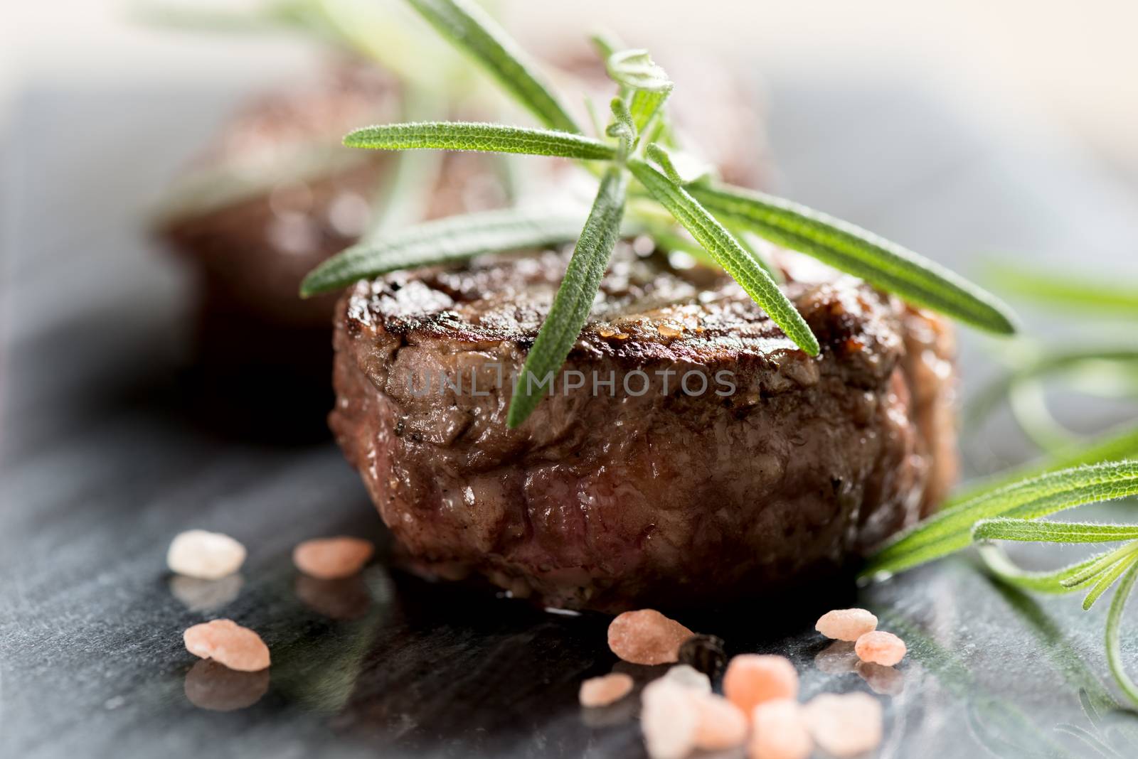 Grilled steak with rosemary by Nanisimova