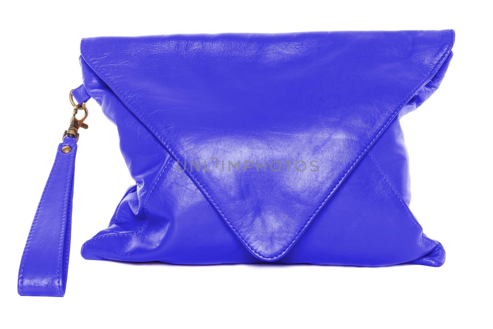 Dark Corn flower Blue colour woman bag isolated on white background