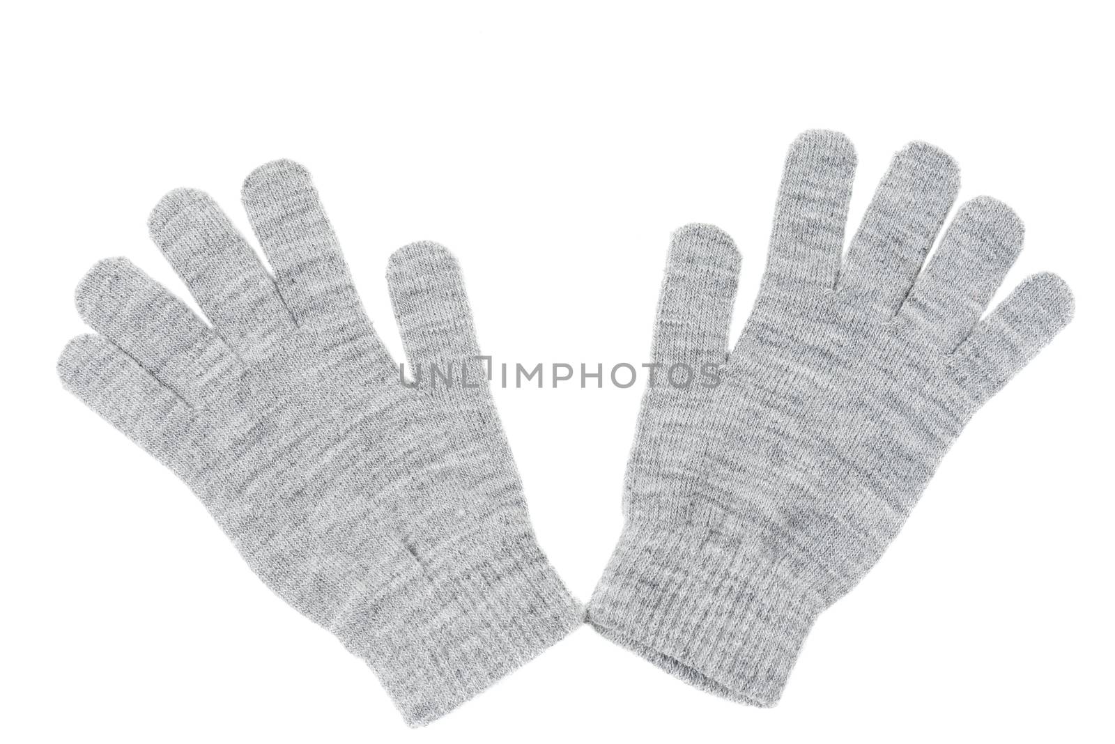 Wool gloves isolated on white