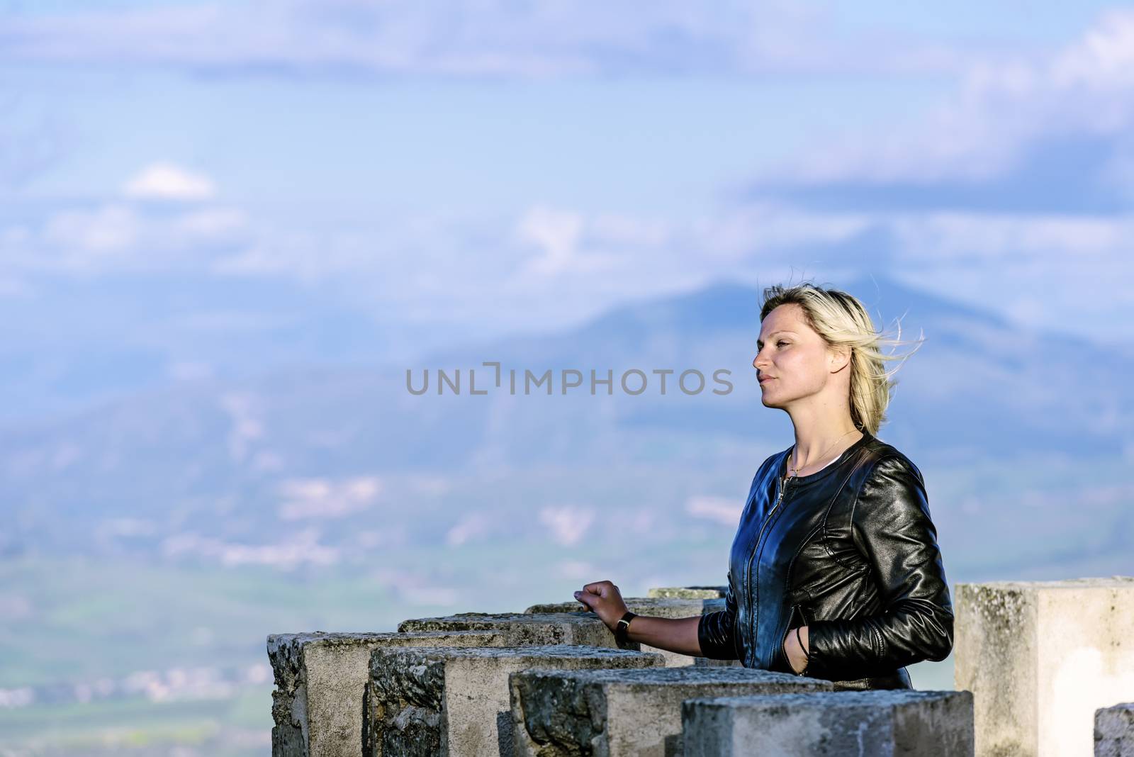 Blond on castle tower by Nanisimova