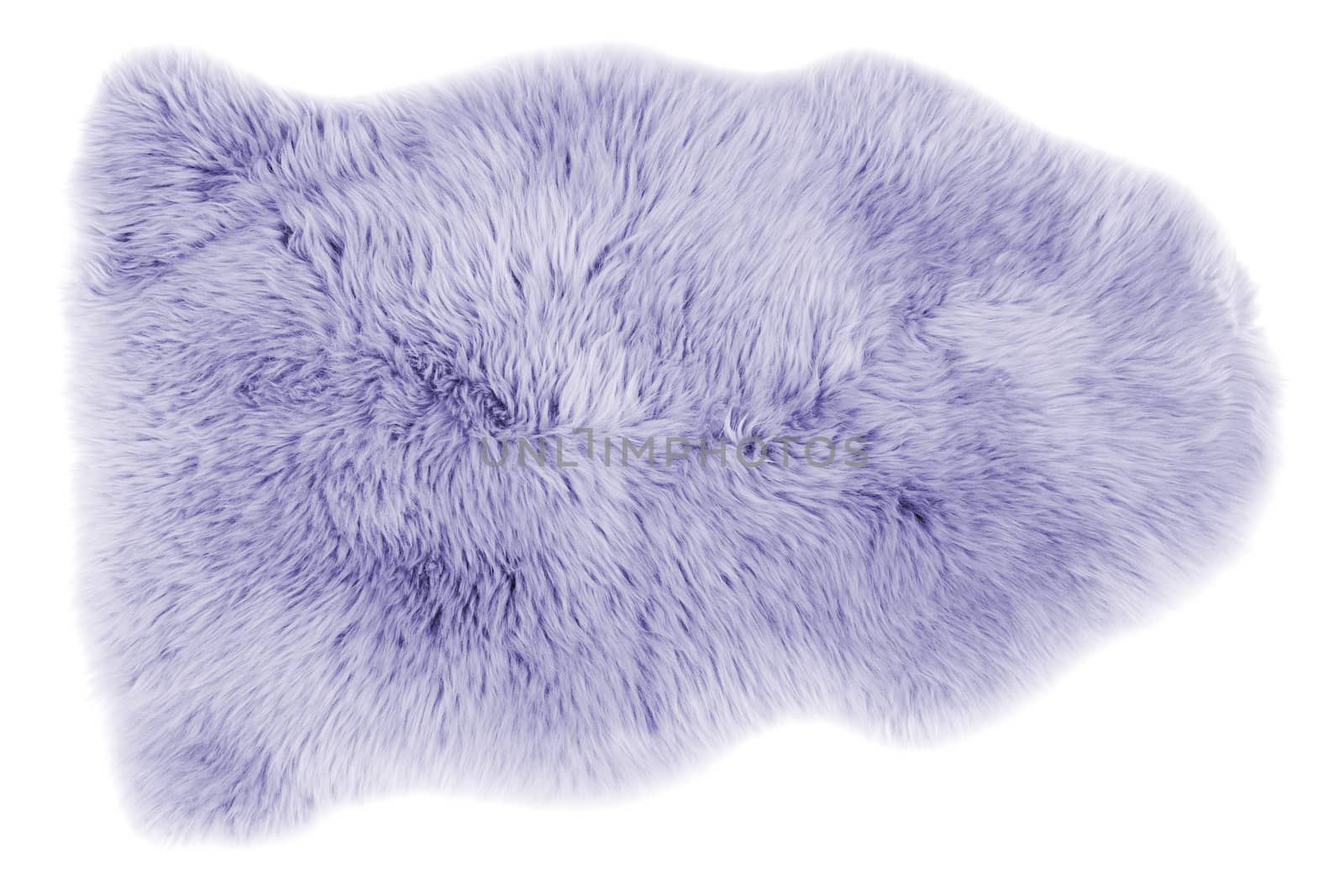 Soft fur carpet isolated on white background