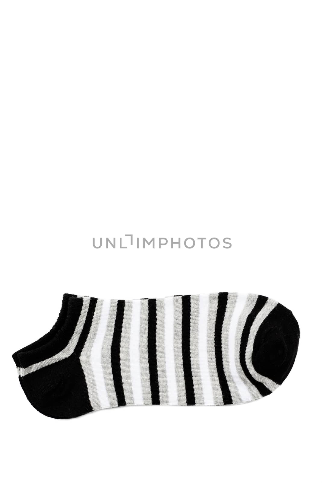 pair of fashionable striped short socks isolated on white by Nanisimova