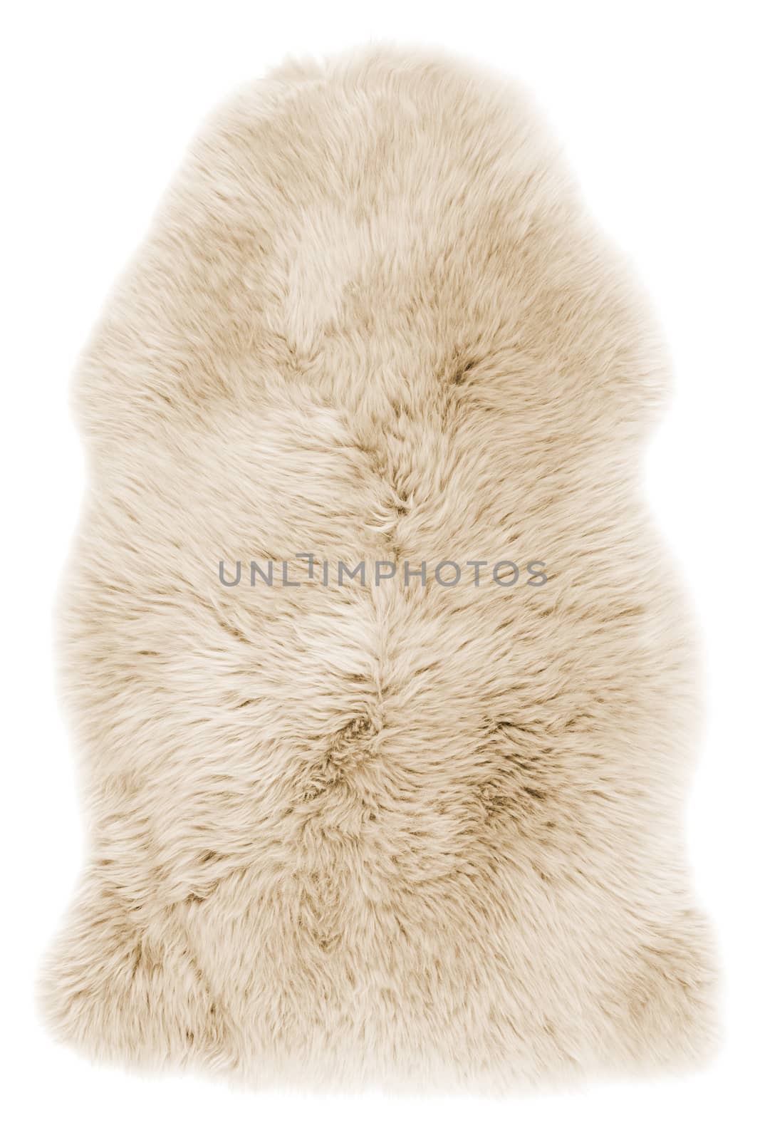 Soft fur carpet isolated on white background