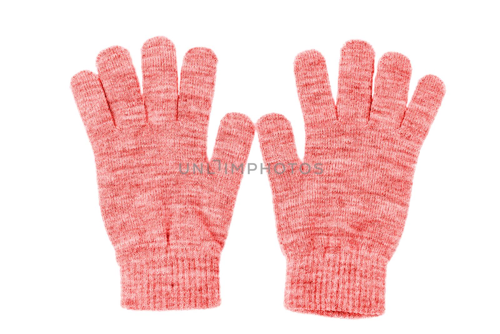 Wool gloves isolated on white