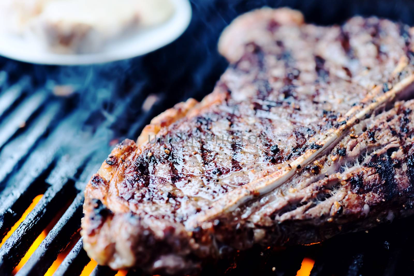 beef steak on the grill