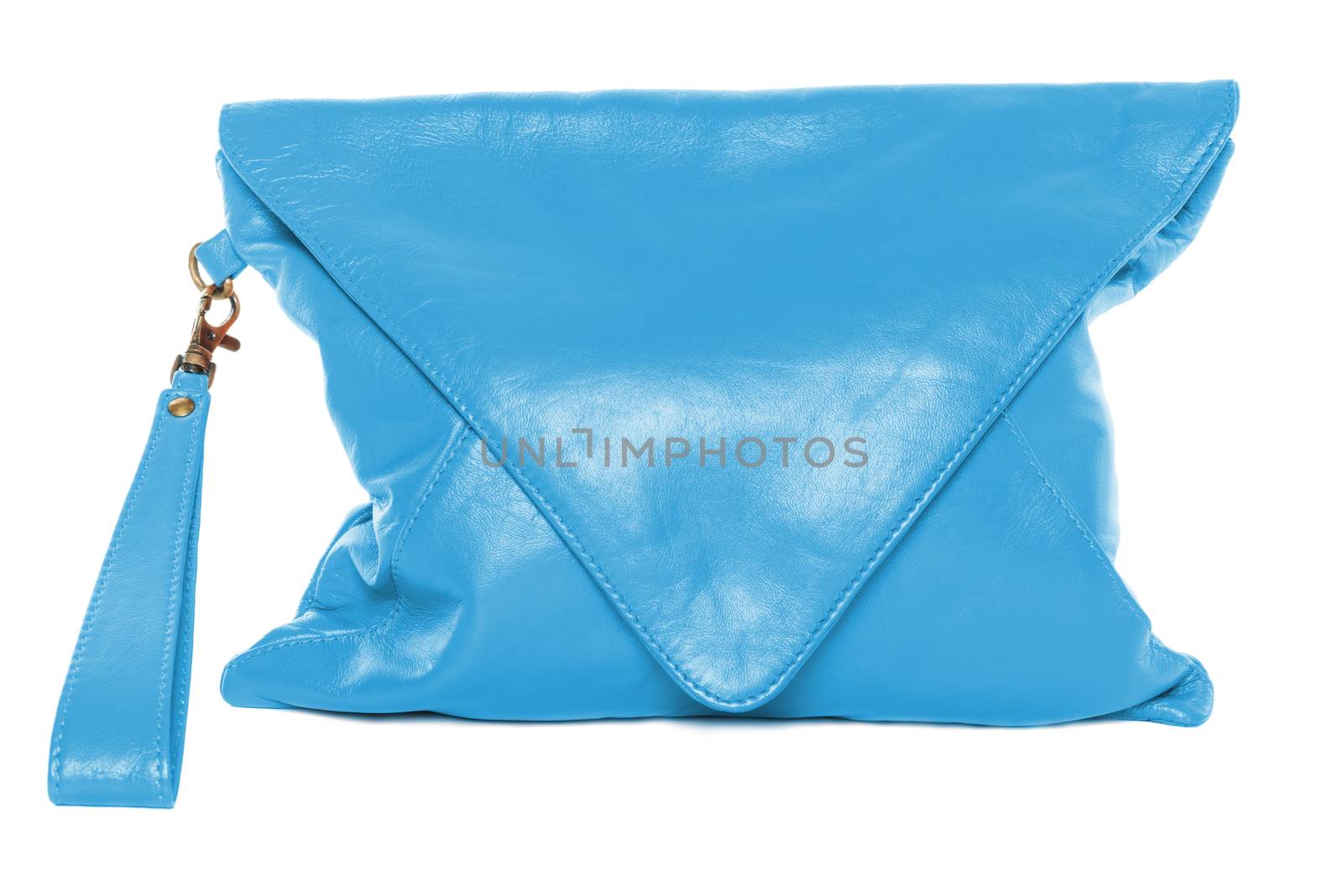 Deep Sky Blue colour woman bag isolated on white background