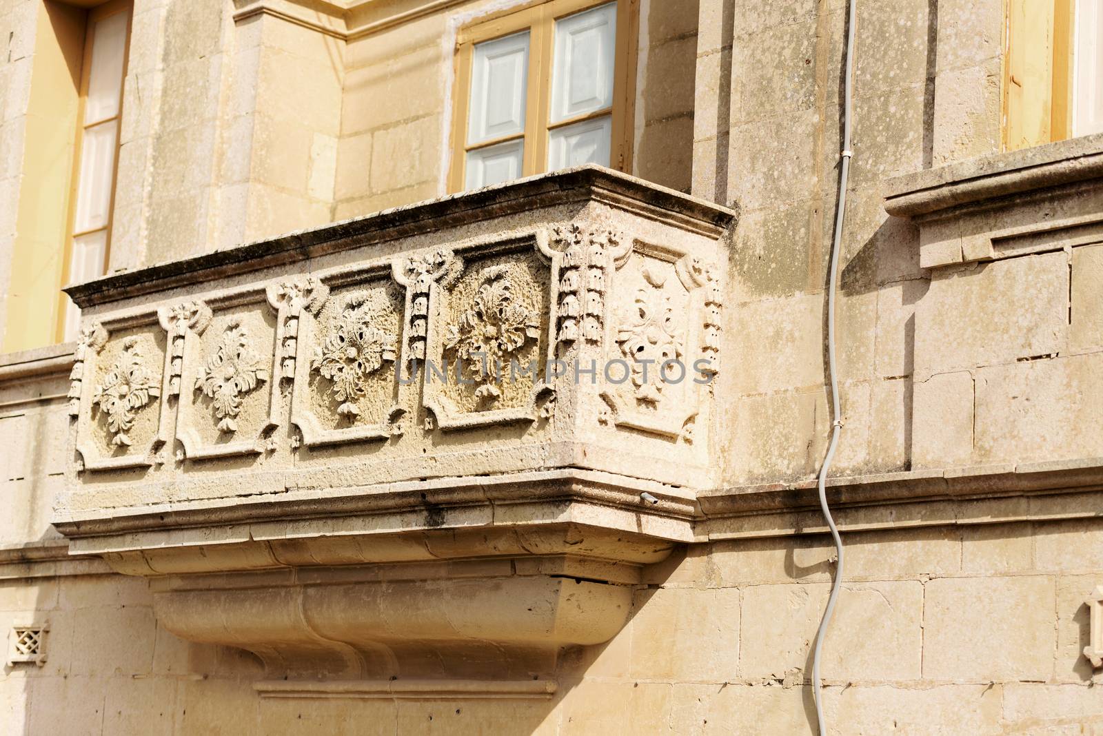 Balcony details on historical building at Malta