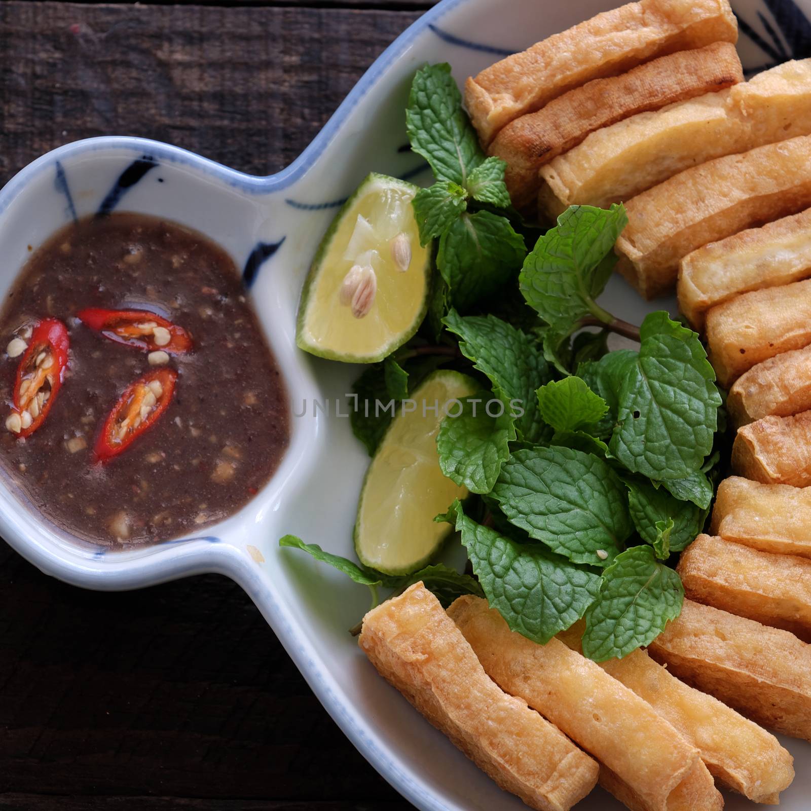 family meal, fried tofu with shrimp paste by xuanhuongho