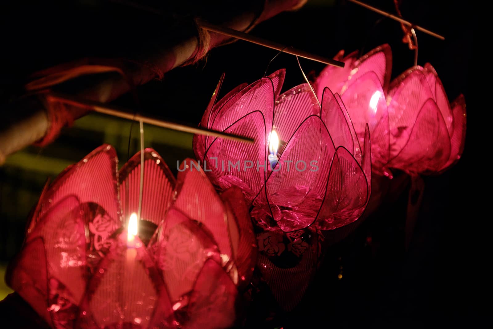 lantern with candle at night by xuanhuongho