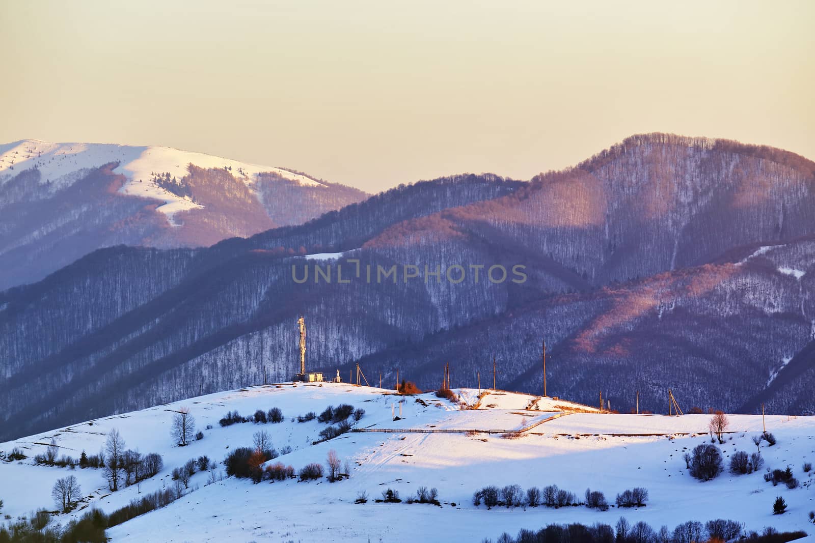 beautiful alps winter panoramic aerial view landscape with mountain background