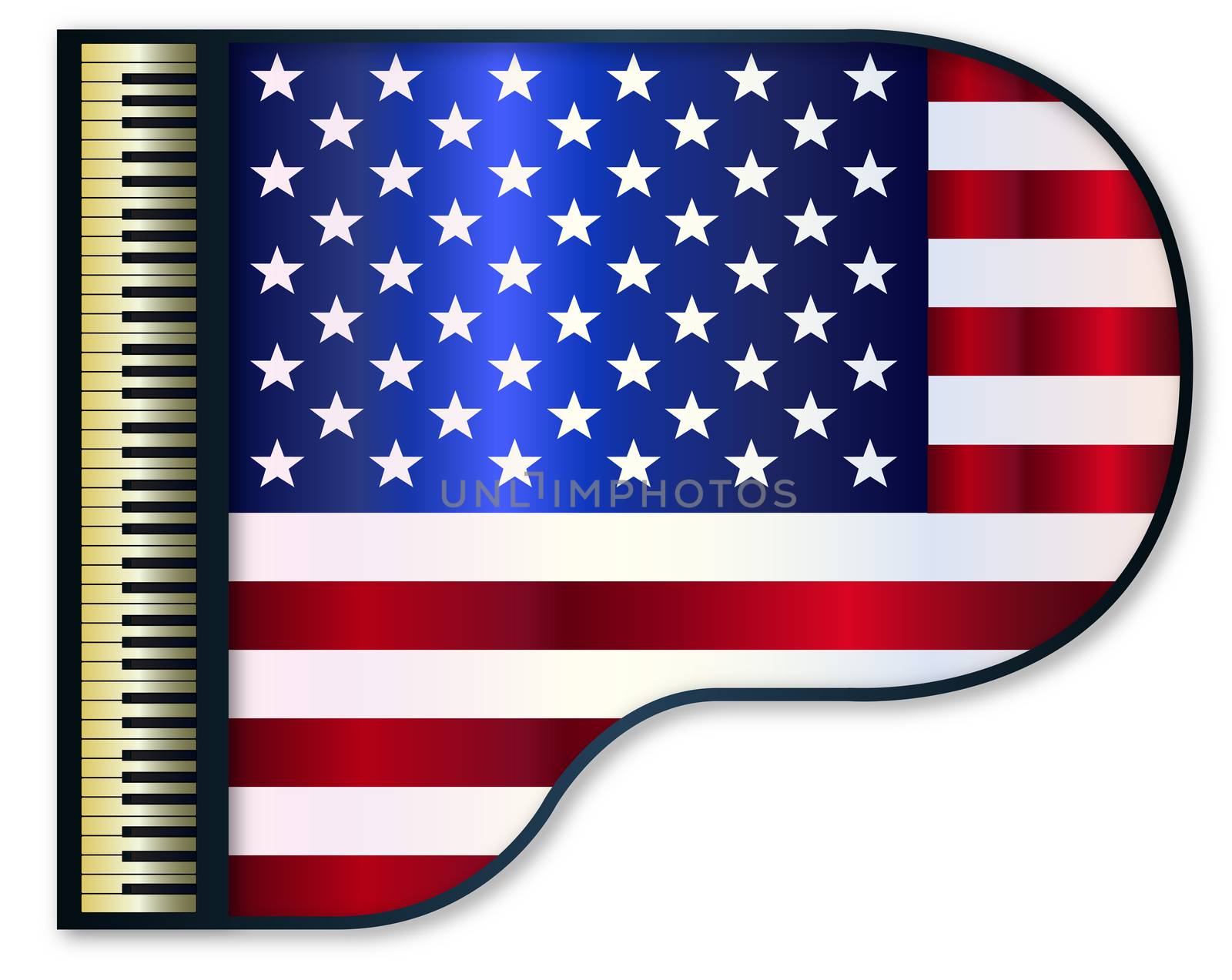 Grand Piano USA Flag by Bigalbaloo