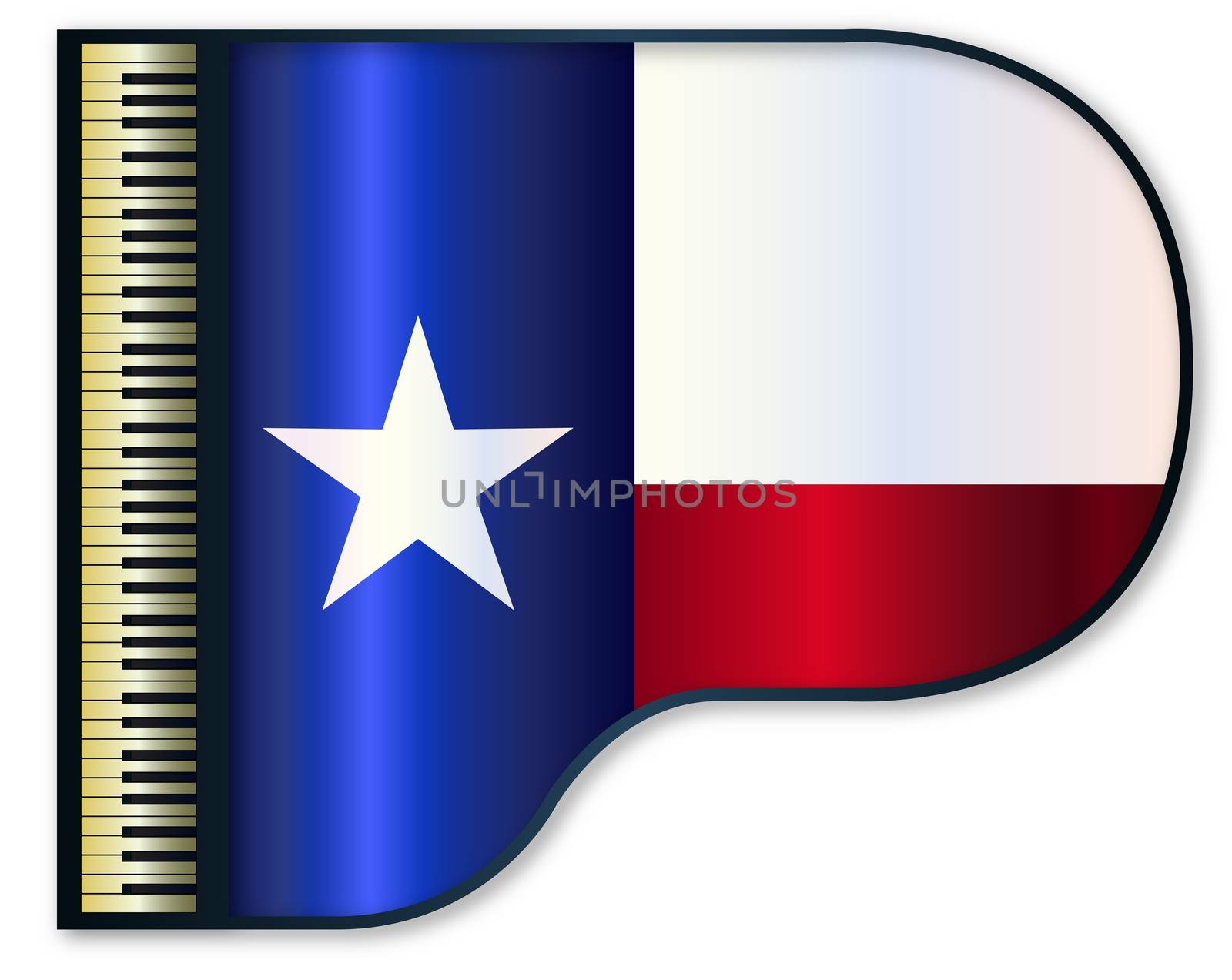 Grand Piano Texas Flag by Bigalbaloo