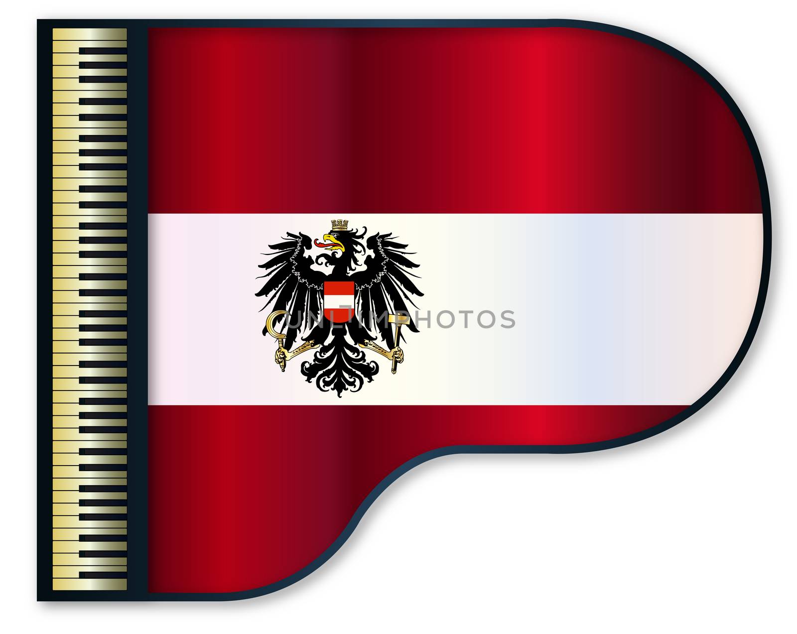 Grand Piano Austrian Flag by Bigalbaloo