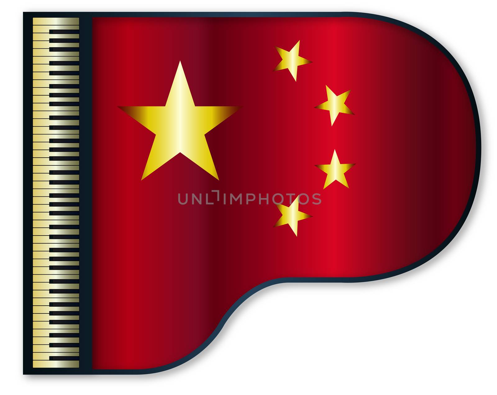 Grand Piano Chinese Flag by Bigalbaloo