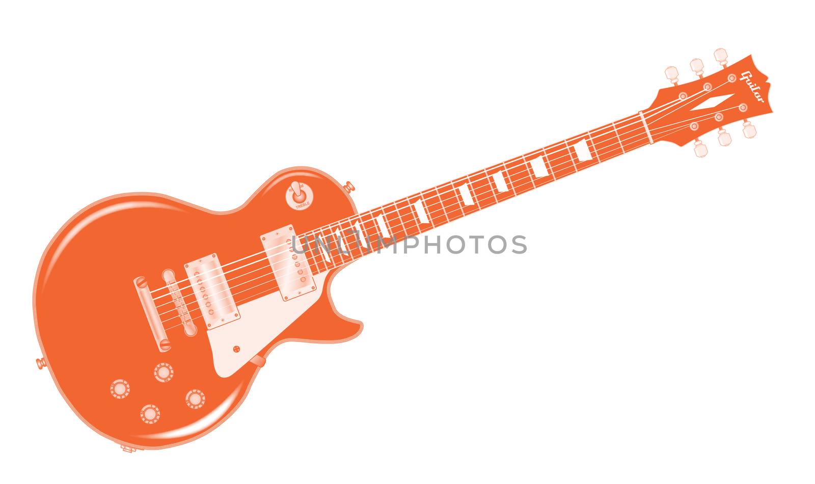 The definitive rock and roll guitar in black, isolated over a white background.