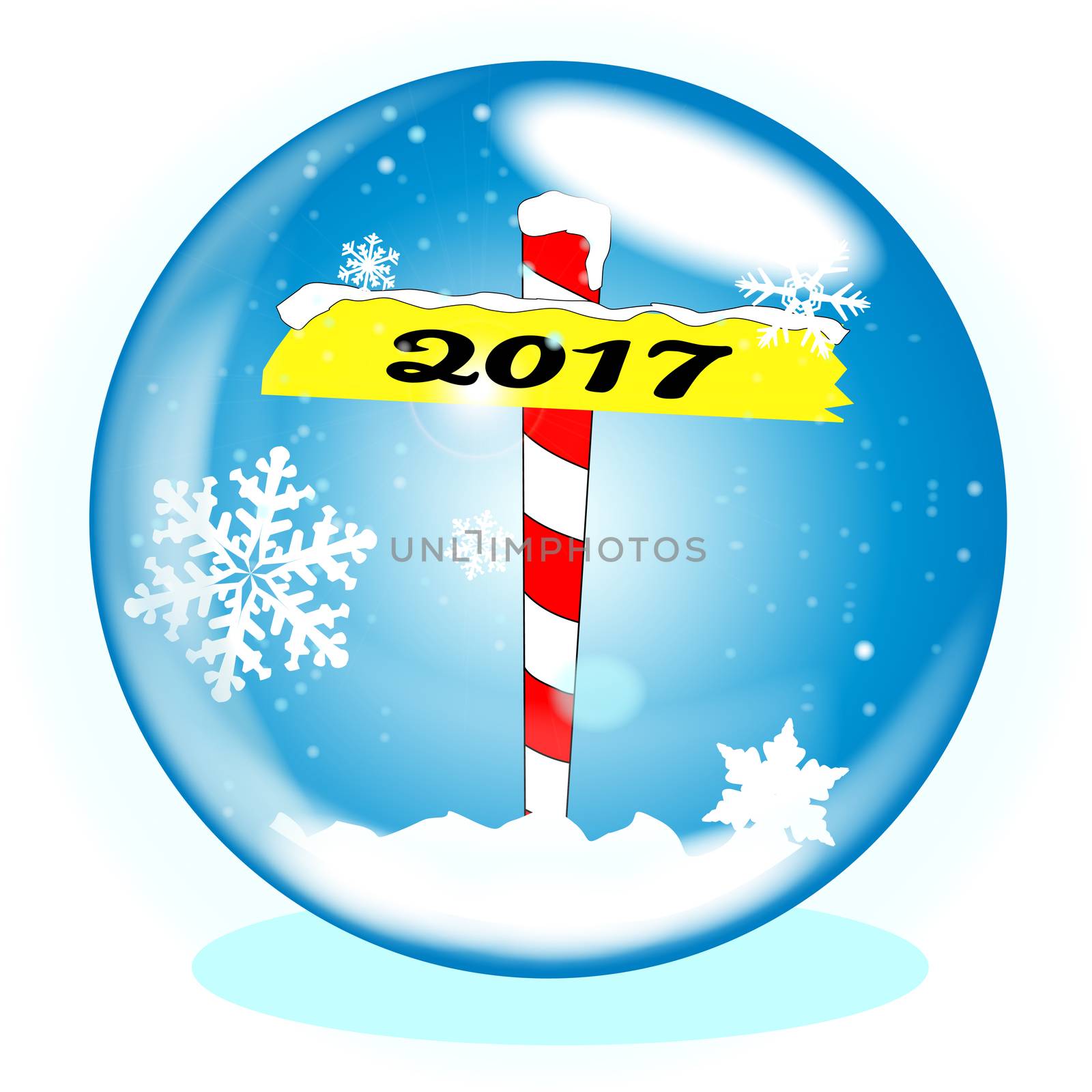 North Pole 2017 Winter Globe by Bigalbaloo