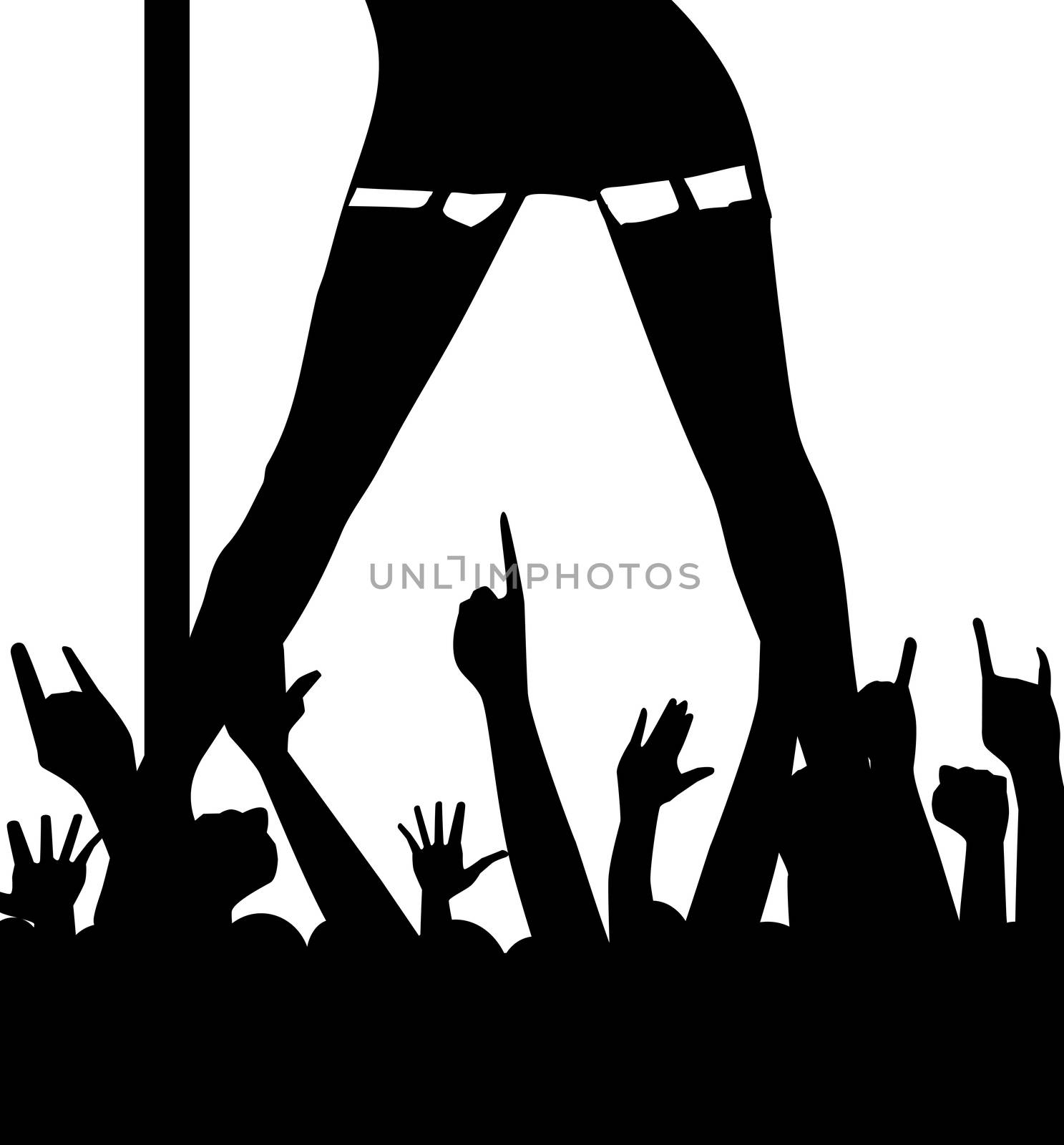 Pole Dancer And Audience by Bigalbaloo