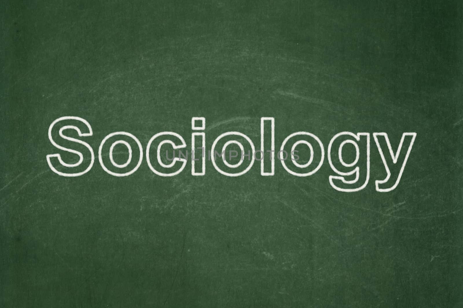 Learning concept: text Sociology on Green chalkboard background