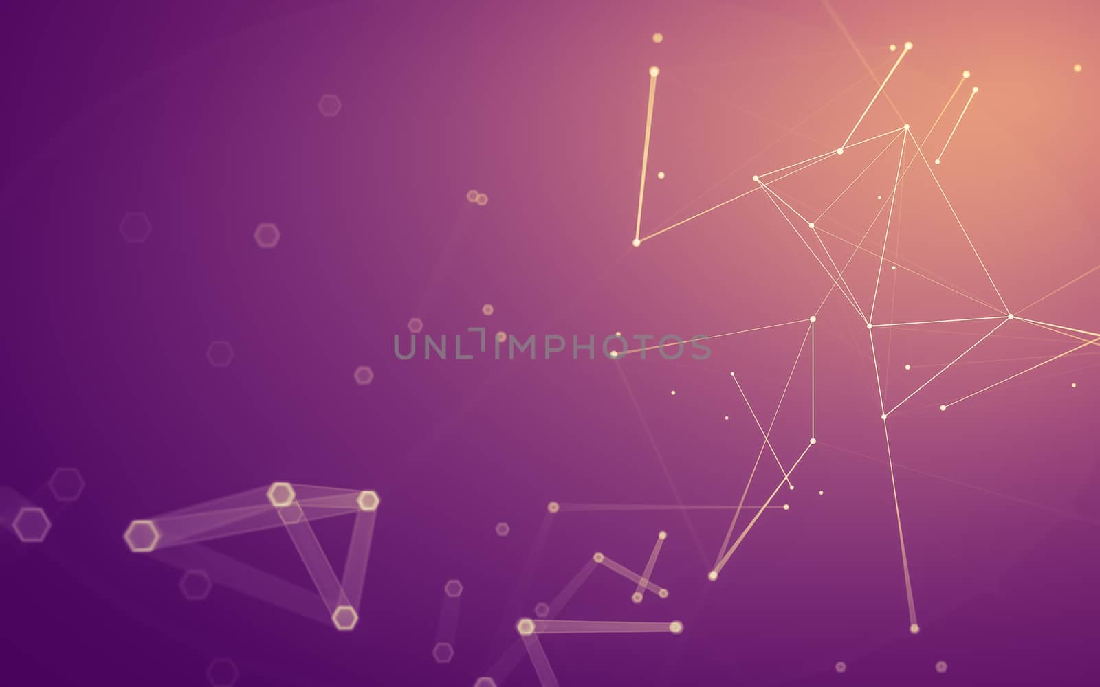 Abstract polygonal space low poly dark background with connecting dots and lines. Connection structure. 3d rendering