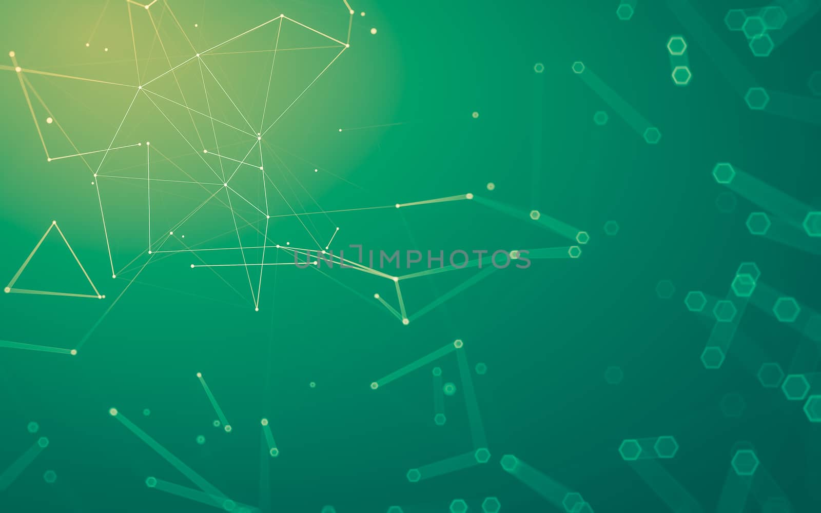 Abstract polygonal space low poly dark background with connecting dots and lines. Connection structure. 3d rendering