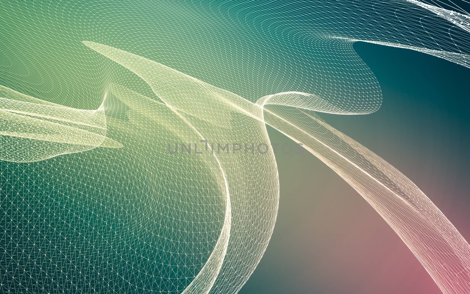 Abstract polygonal space low poly dark background with connecting dots and lines. Connection structure. 3d rendering