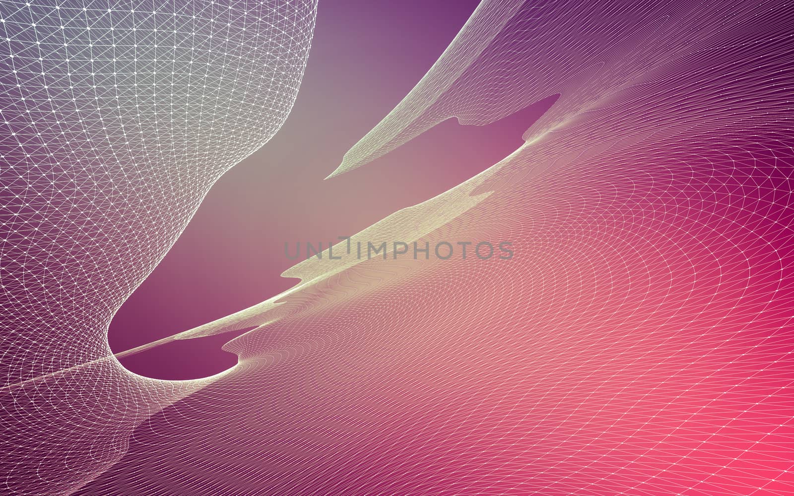 Abstract polygonal space low poly dark background, 3d rendering by teerawit