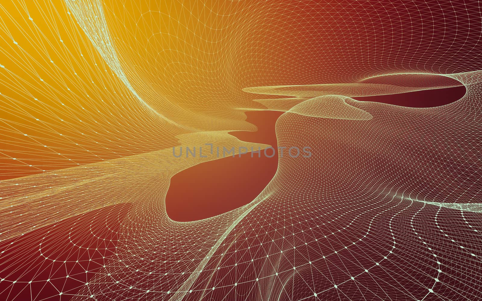 Abstract polygonal space low poly dark background, 3d rendering by teerawit