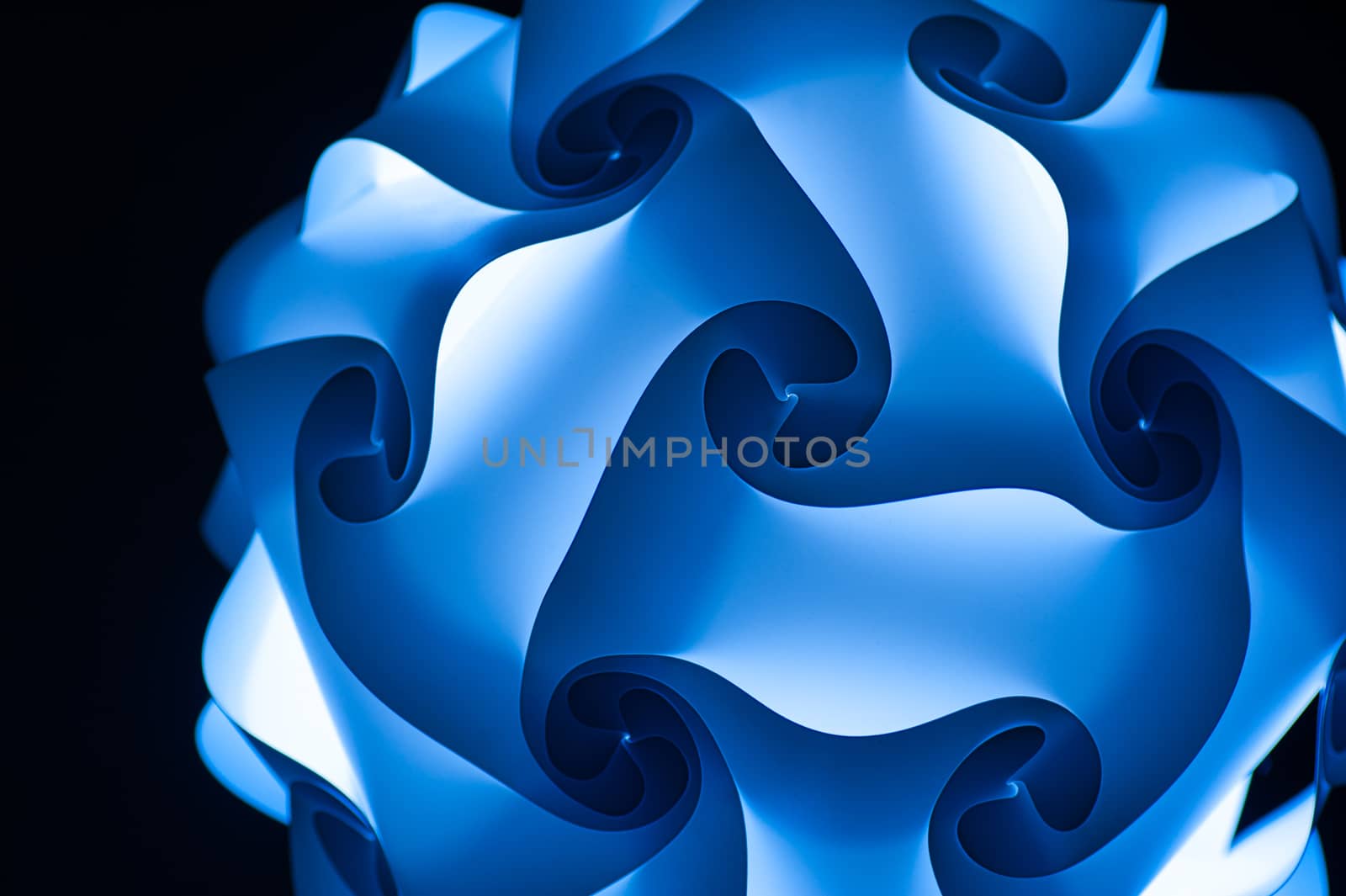 abstract design blue chandelier on a black background by timonko