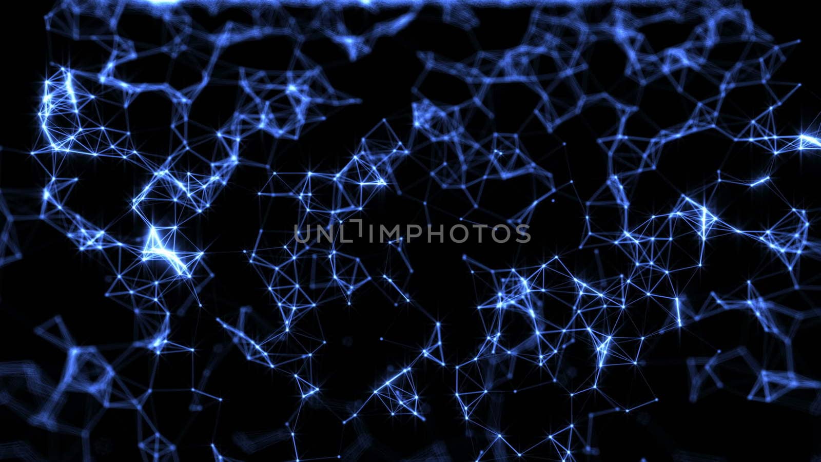 Abstract technology background with connection structure with glittering. 3D rendering