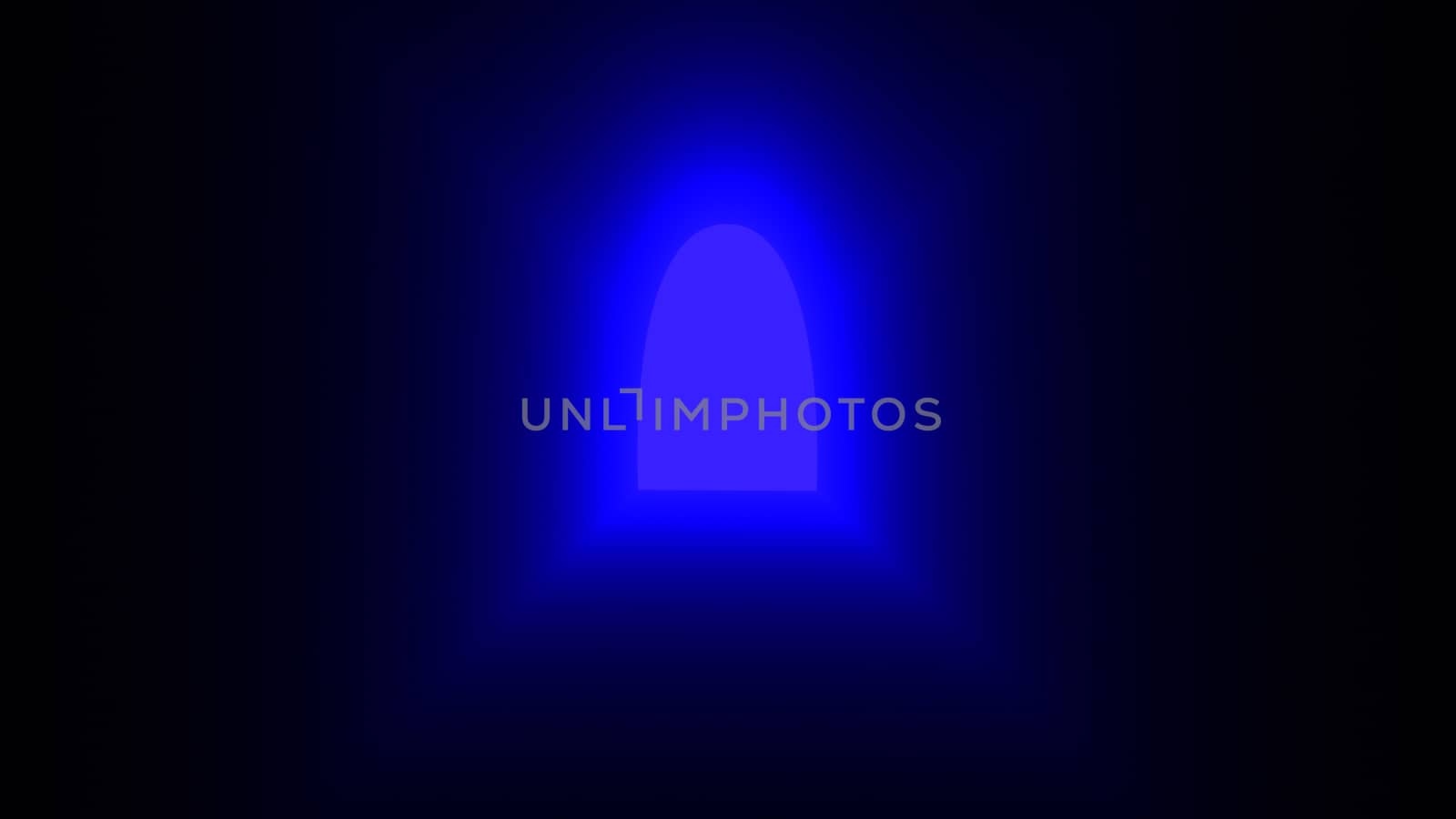 Abstract background with light coming out of the open door. 3d rendering