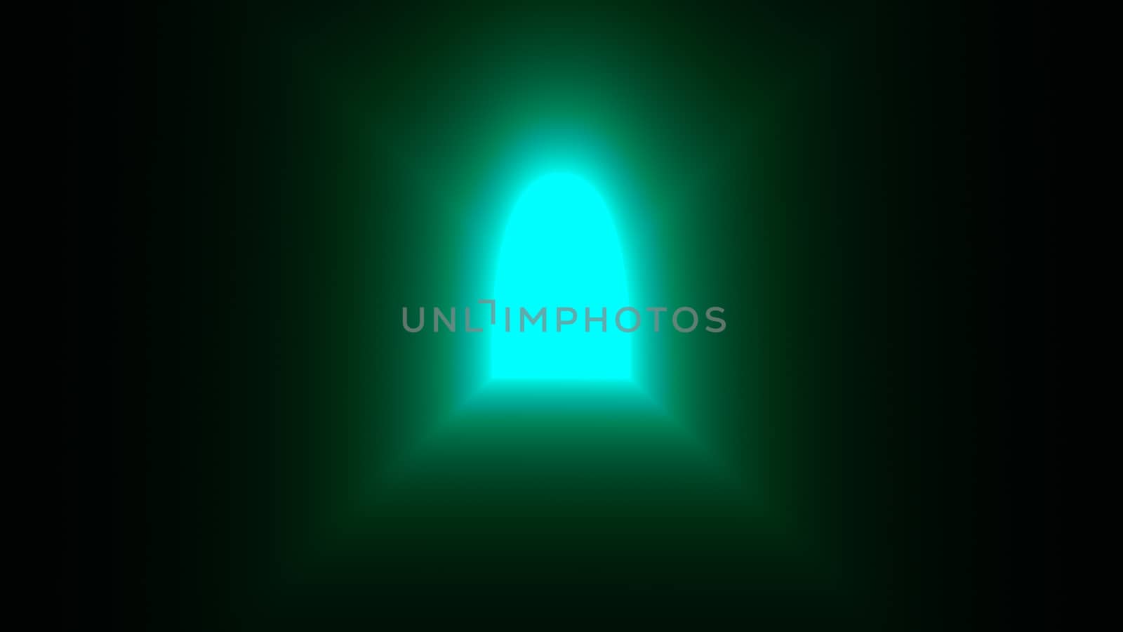 Abstract background with light coming out of the open door. 3d rendering