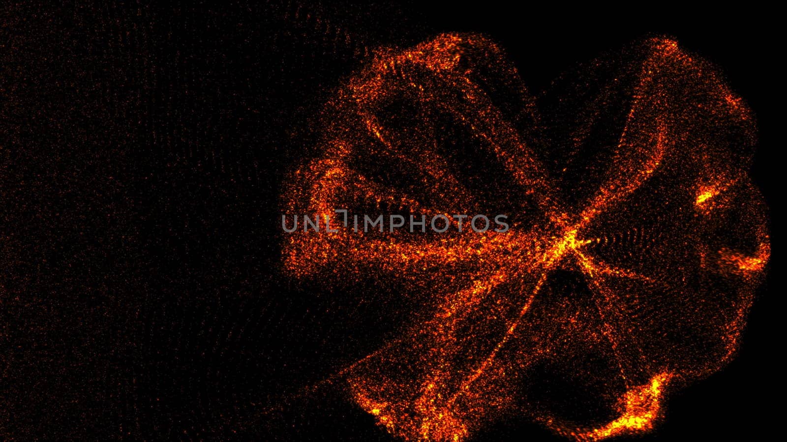 Abstract background with wind and dispersion particles. 3D rendering