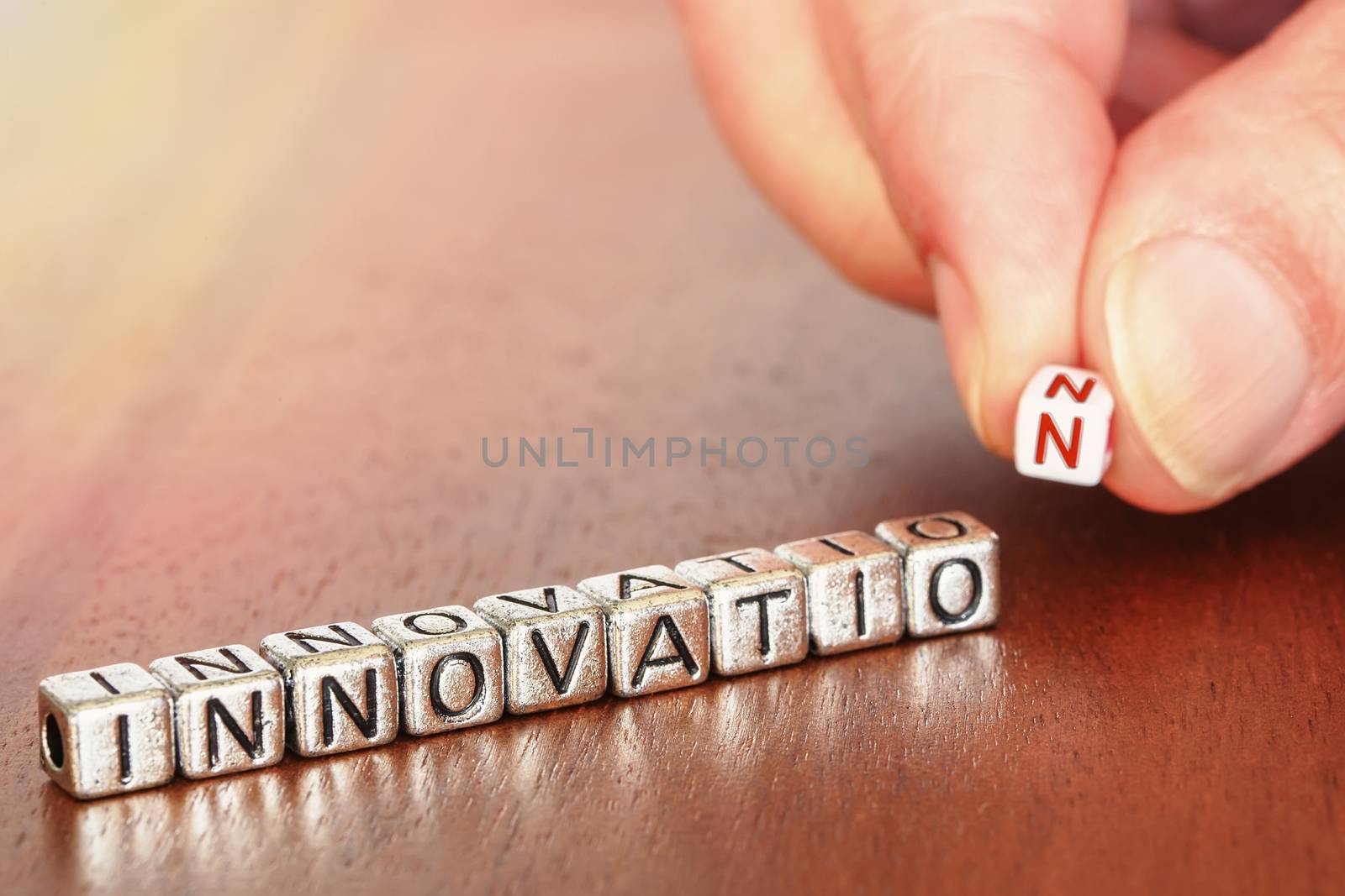 innovation business finance concept with metal letters by pixinoo