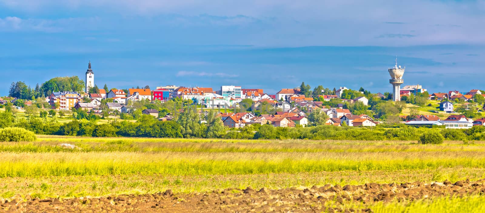 Town of Vrbovec landscape and architecture panoramic view, Prigorje region of Croatia