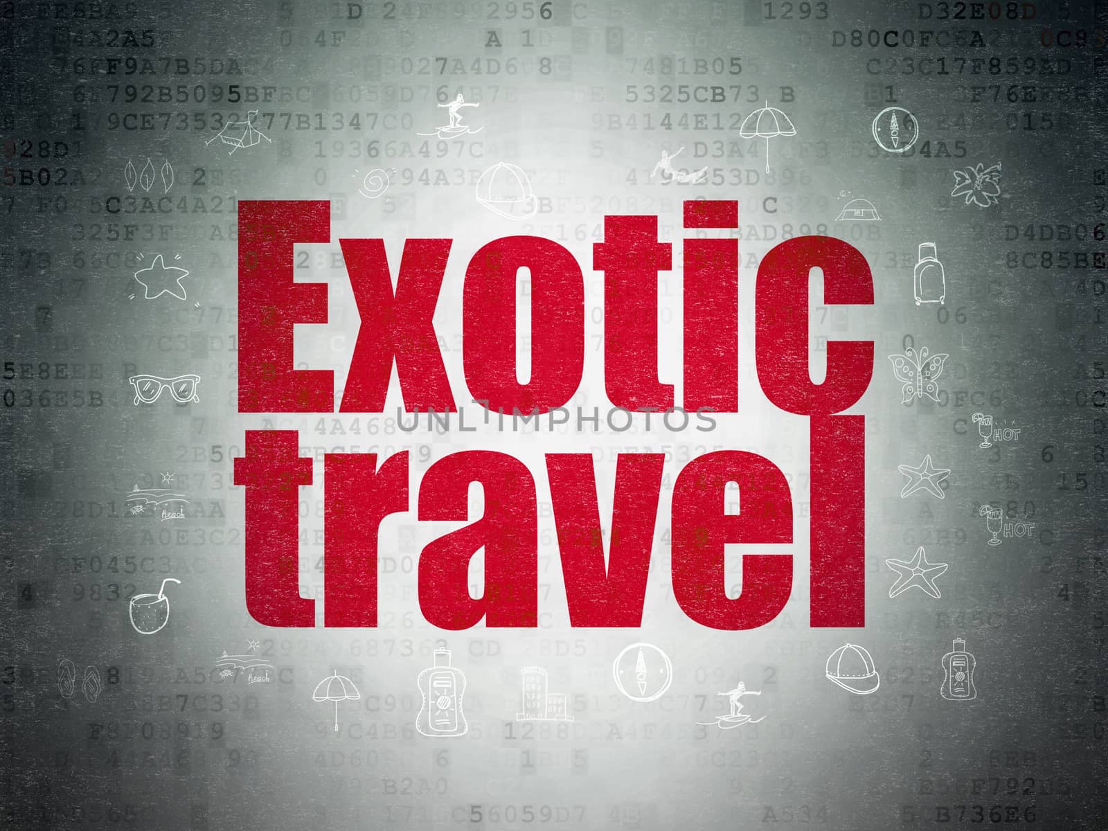 Travel concept: Exotic Travel on Digital Data Paper background by maxkabakov