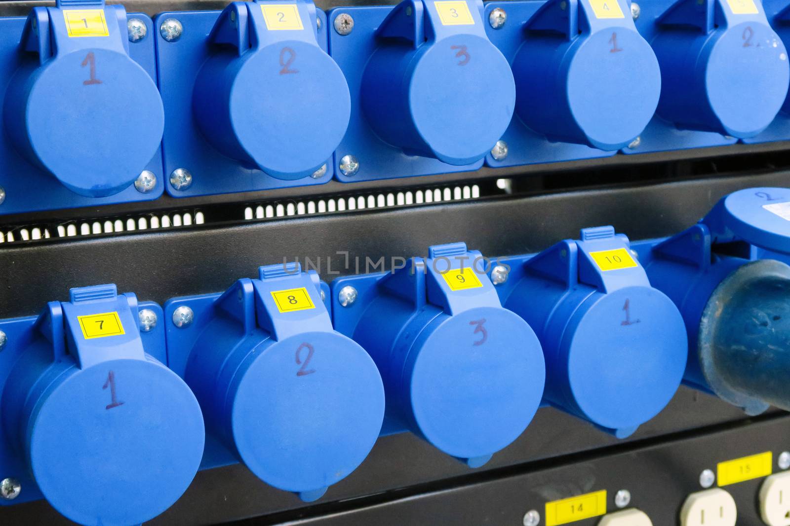 image of power plugs connected background