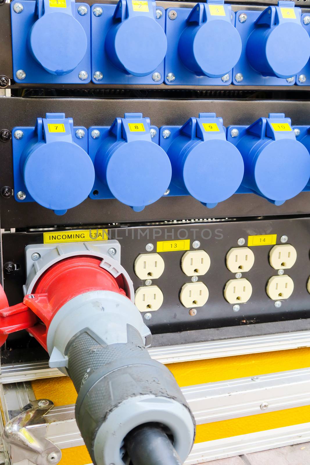 image of power plugs connected background