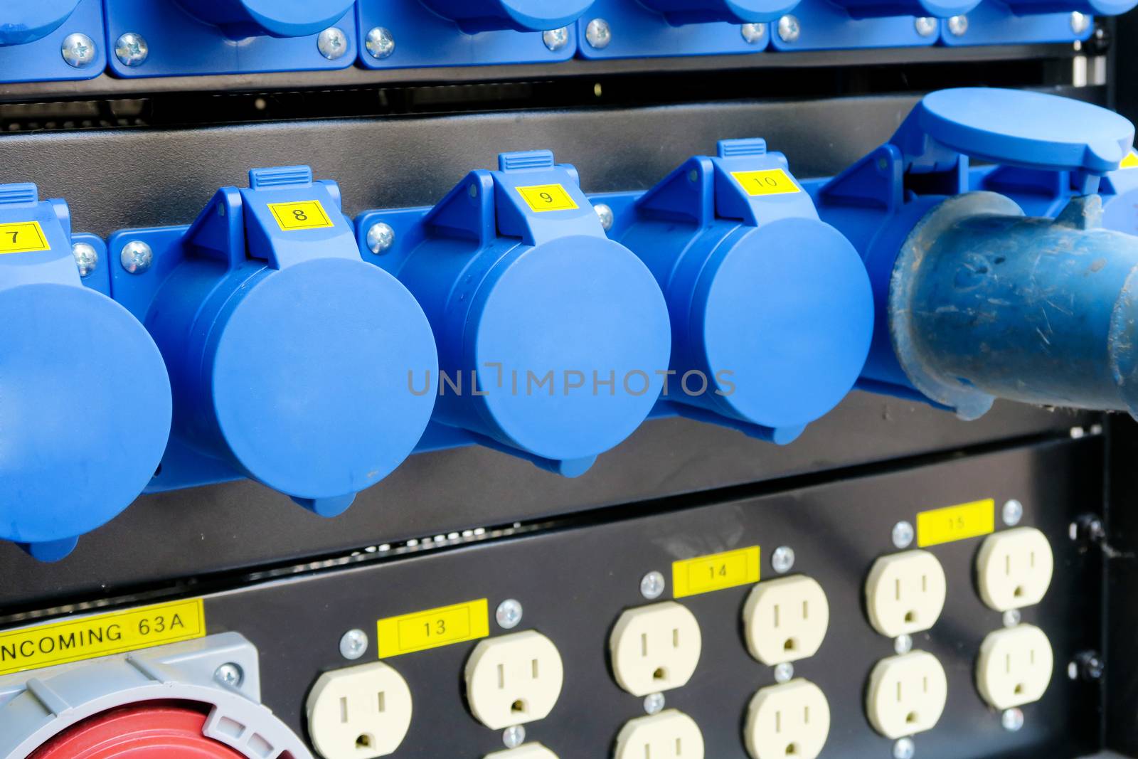 image of power plugs connected background