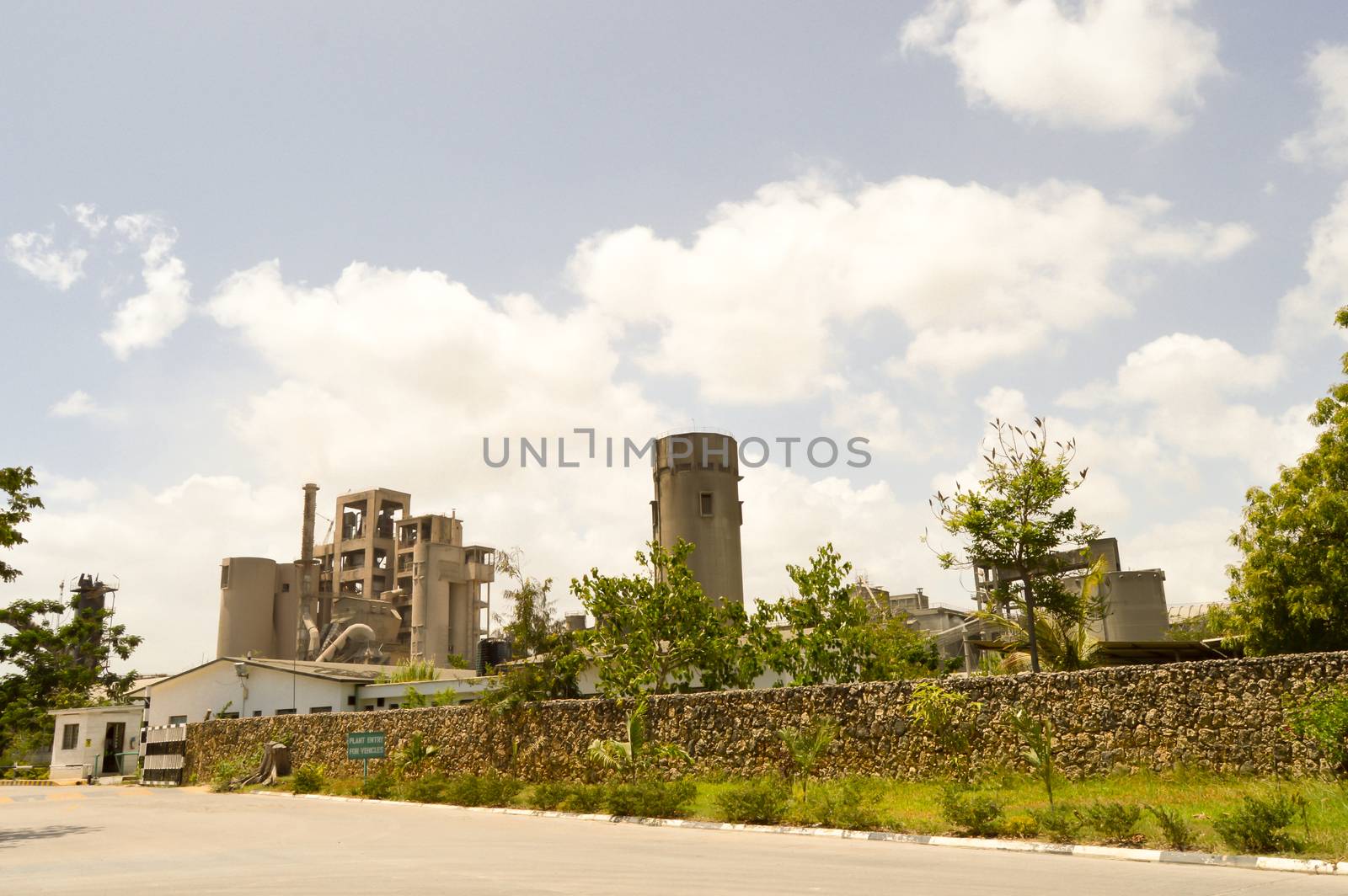 Concrete factory in nature in Bamburi near Mombasa in Kenya