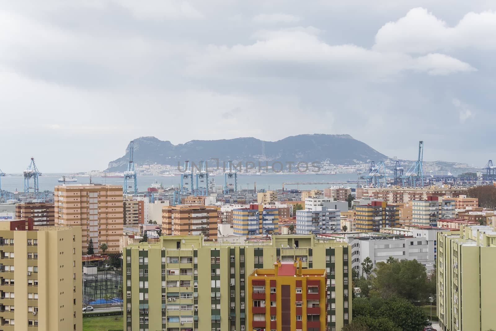Views of Algeciras, the port and the rock of gibraltar