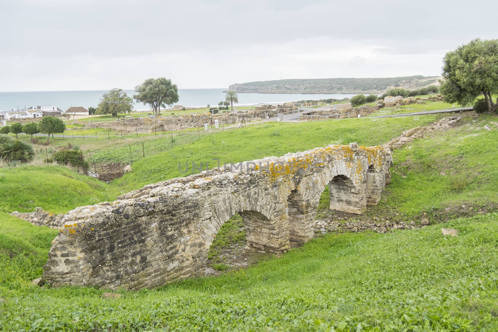 Remains of a Roman bridge near the sea