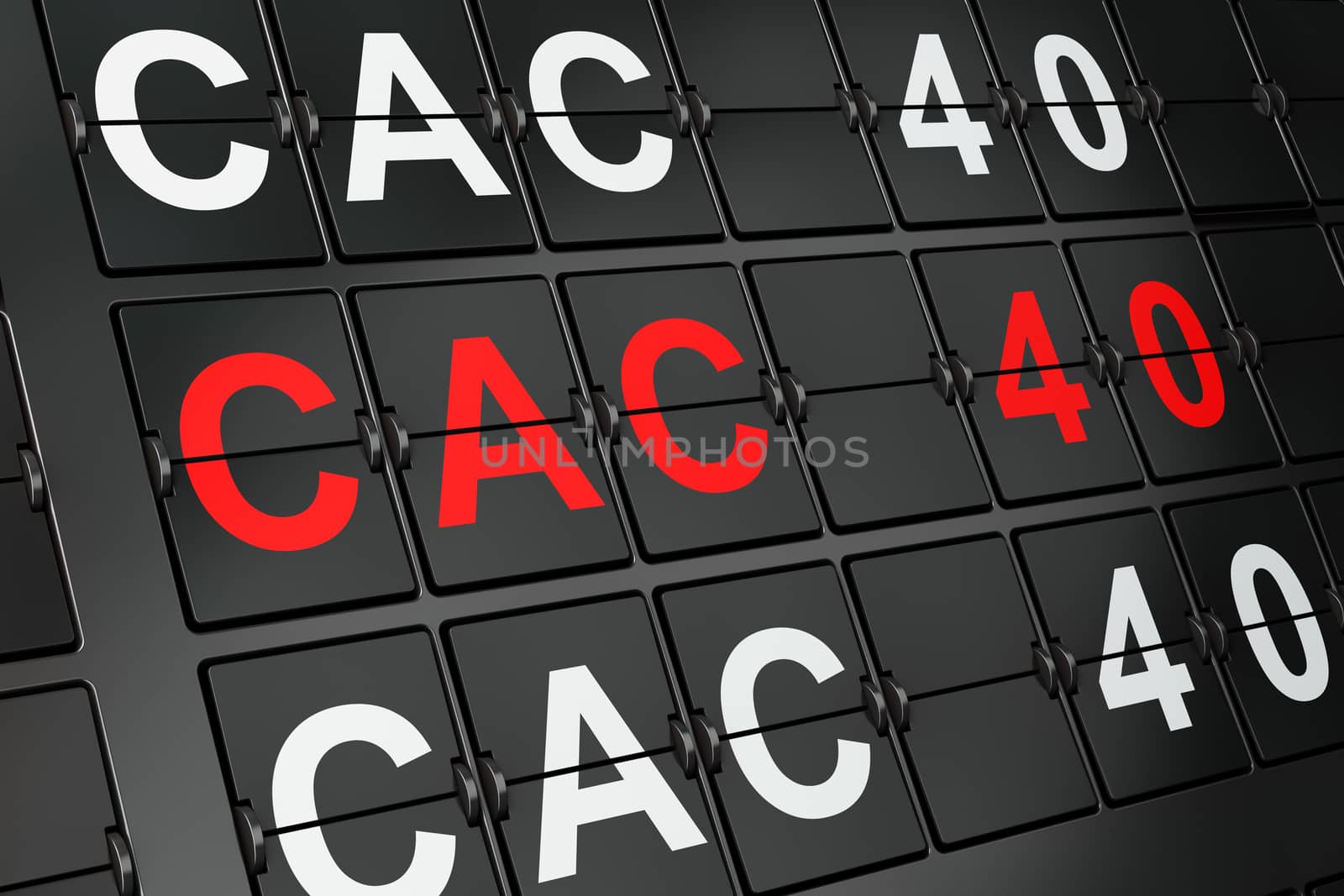 Stock market indexes concept: CAC 40 on airport board background by maxkabakov