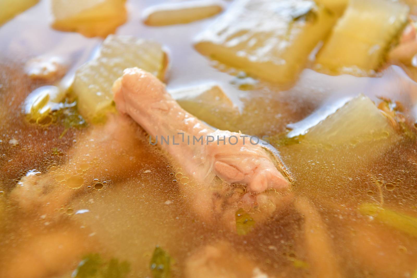 Chicken and winter melon soup, Thai food. by chatchai