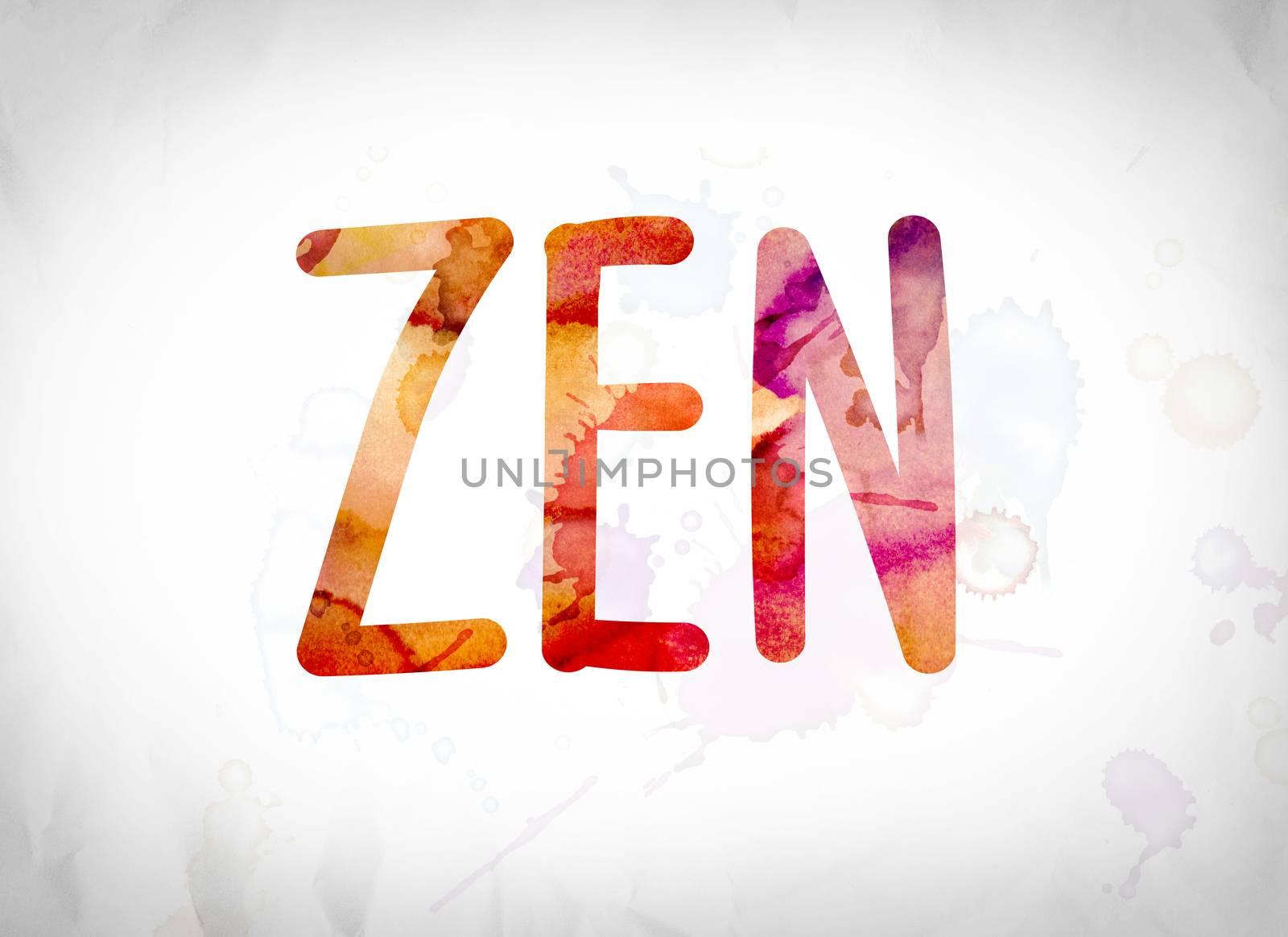 Zen Concept Watercolor Word Art by enterlinedesign