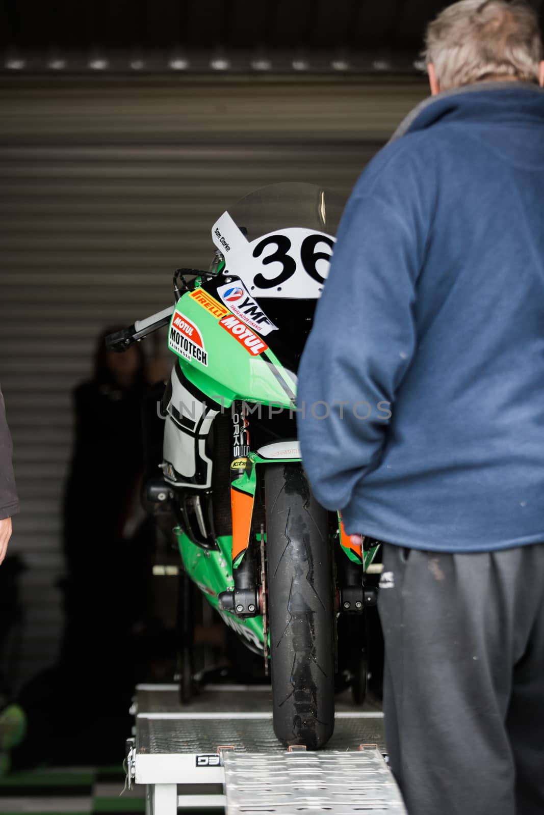 MELBOURNE/AUSTRALIA - OCTOBER 1, 2016: Some of the Supersport bikes getting ready for qualifying at the YMF Australian Superbiike Championshihp Round 6 at Winton Raceway, October 1, 2016.