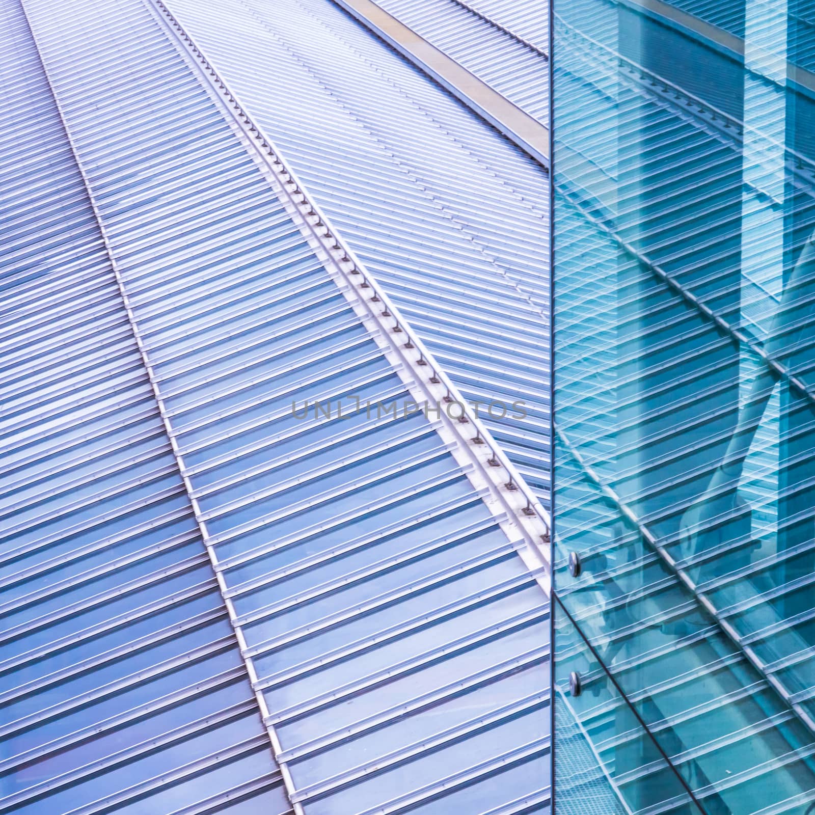 Glass And Steel Abstract Architecture Of A Railway Station Roof